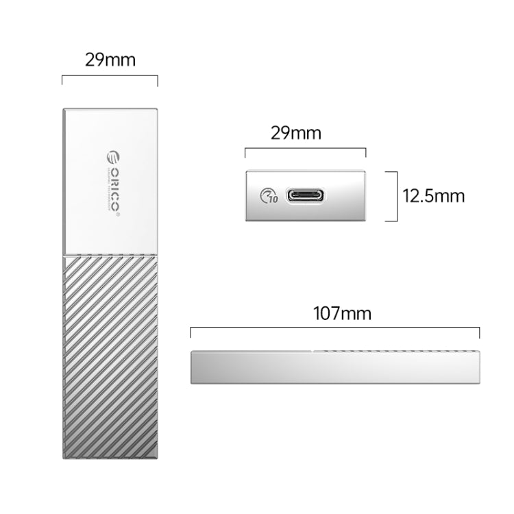 ORICO M206C3-G2-SV 10Gbps USB3.1 Gen2 Type-C M.2 NVMe SSD Enclosure(Silver) - HDD Enclosure by ORICO | Online Shopping UK | buy2fix