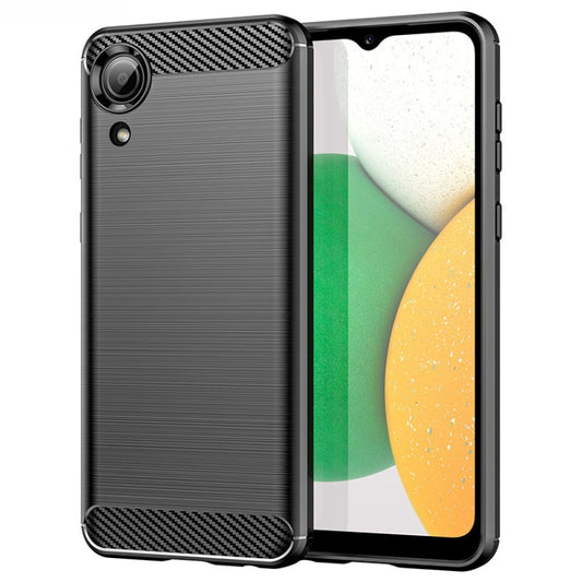 For Samsung Galaxy A03 Core Brushed Texture Carbon Fiber TPU Phone Case(Black) - Galaxy Phone Cases by buy2fix | Online Shopping UK | buy2fix