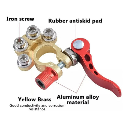 1 Pair Car Battery Terminals Quick Disconnect Cables Connectors, with L Wrench + Terminal + Insulation Pad + Brush - In Car by buy2fix | Online Shopping UK | buy2fix