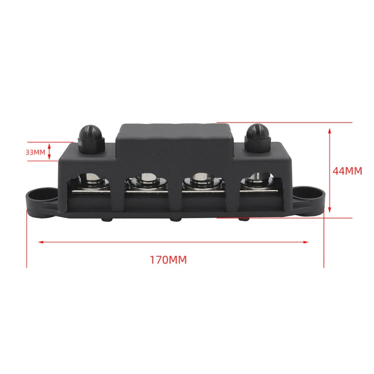 Red M8 Stud RV Ship High Current Power Distribution Terminal Block with Cover - In Car by buy2fix | Online Shopping UK | buy2fix