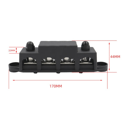 Red M8 Stud RV Ship High Current Power Distribution Terminal Block with Cover - In Car by buy2fix | Online Shopping UK | buy2fix