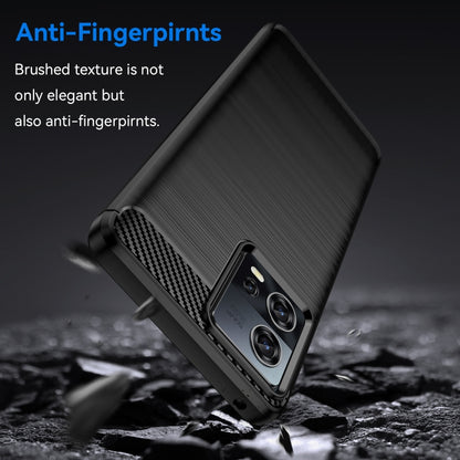 For Motorola Moto S30 Pro Brushed Texture Carbon Fiber TPU Phone Case(Black) - Motorola Cases by buy2fix | Online Shopping UK | buy2fix