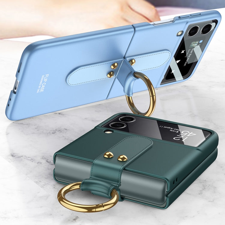 For Samsung Galaxy Z Flip4 GKK Ultra-thin PC Full Coverage Phone Flip Case with Ring Holder(Pink) - Galaxy Z Flip4 5G Cases by GKK | Online Shopping UK | buy2fix