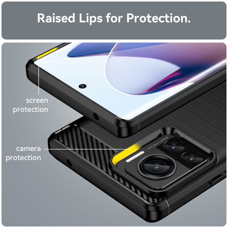 For Motorola Moto X30 Pro/Edge 30 Ultra Brushed Texture Carbon Fiber TPU Phone Case(Black) - Motorola Cases by buy2fix | Online Shopping UK | buy2fix