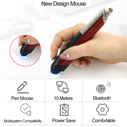 PR-08 Multifunctional Wireless Bluetooth Pen Mouse Capacitive Pen Mouse(Red) - Wireless Mice by buy2fix | Online Shopping UK | buy2fix