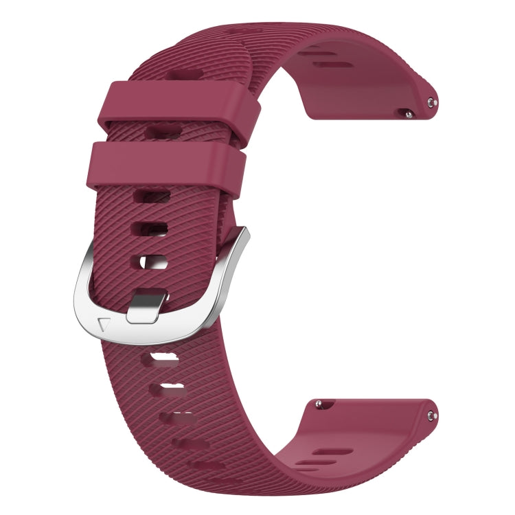 For Garmin Venu 2Plus 20mm Cross Textured Silicone Watch Band(Wine Red) - Watch Bands by buy2fix | Online Shopping UK | buy2fix