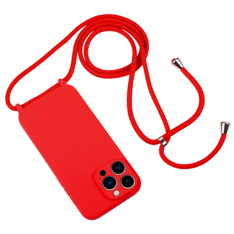 For iPhone 13 Pro Max Crossbody Lanyard Liquid Silicone Case(Red) - iPhone 13 Pro Max Cases by buy2fix | Online Shopping UK | buy2fix