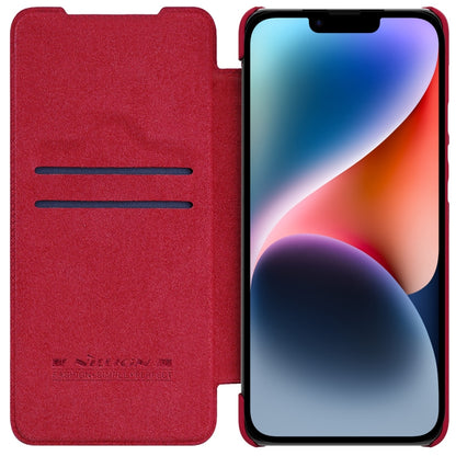 For iPhone 14 Plus  NILLKIN QIN Series Pro Crazy Horse Texture Leather Case(Red) - iPhone 14 Plus Cases by NILLKIN | Online Shopping UK | buy2fix