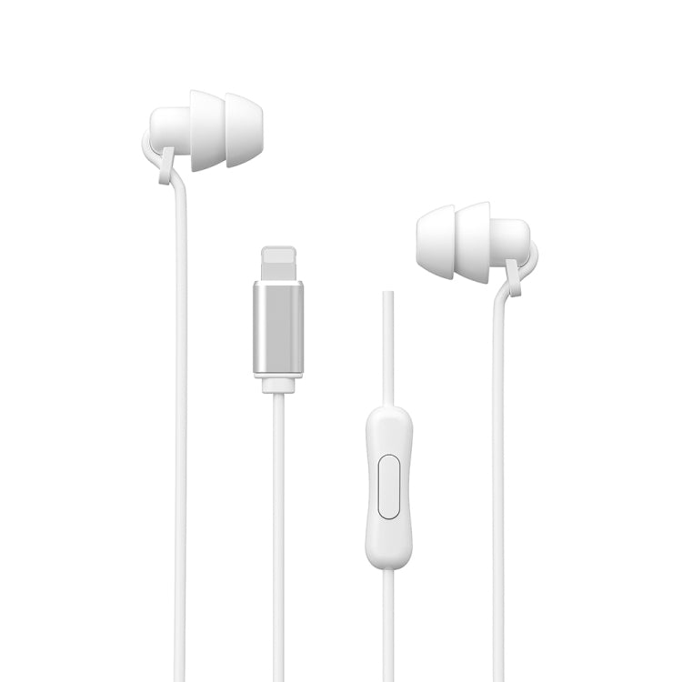 WEKOME YB02 SHQ Series In-Ear Sleep Wired Earphone, Plug Type:8 Pin(White) - In Ear Wired Earphone by WK | Online Shopping UK | buy2fix