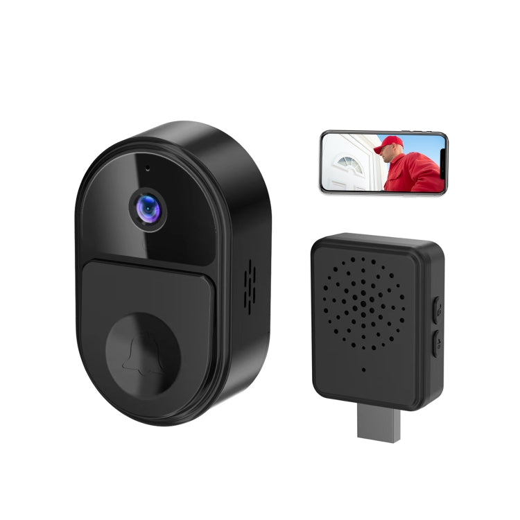 ML18 Mini Ultra Wide Angle Smart Video Doorbell Support Two-way Voice(Black) - Security by buy2fix | Online Shopping UK | buy2fix