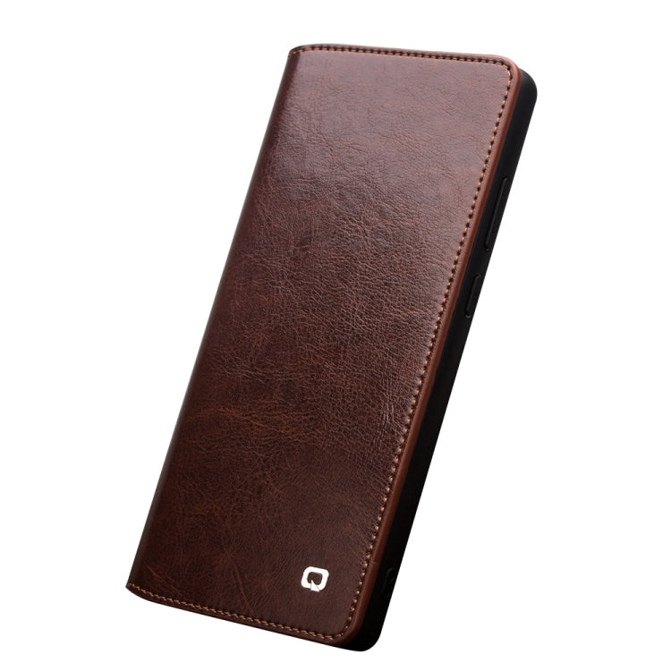 For Samsung Galaxy Note20 QIALINO Genuine Leather Phone Case(Brown) - Galaxy S22 5G Cases by QIALINO | Online Shopping UK | buy2fix