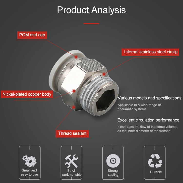 PC8-02 LAIZE 10pcs PC Straight Pneumatic Quick Fitting Connector -  by LAIZE | Online Shopping UK | buy2fix