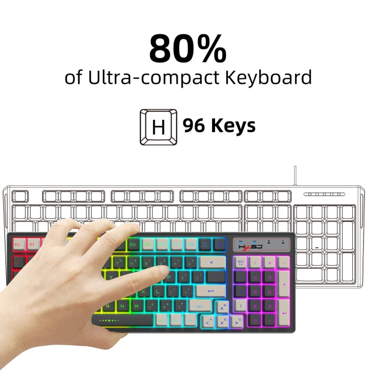 HXSJ L900 RGB Backlit Two-color Injection Keycaps 2.4G Wireless Keyboard - Wireless Keyboard by HXSJ | Online Shopping UK | buy2fix