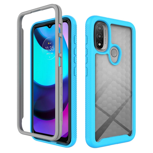 For Motorola Moto E20 Starry Sky Solid Color TPU Clear PC Phone Case(Sky Blue) - Motorola Cases by buy2fix | Online Shopping UK | buy2fix