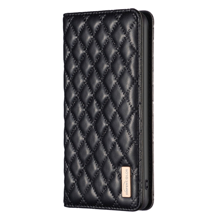 For Xiaomi Redmi 9A Diamond Lattice Magnetic Leather Flip Phone Case(Black) - Xiaomi Cases by buy2fix | Online Shopping UK | buy2fix