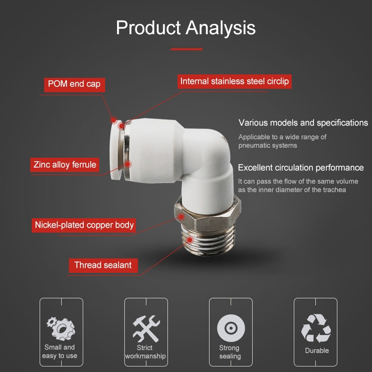 PL16-04 LAIZE PL Elbow Pneumatic Quick Fitting Connector -  by LAIZE | Online Shopping UK | buy2fix