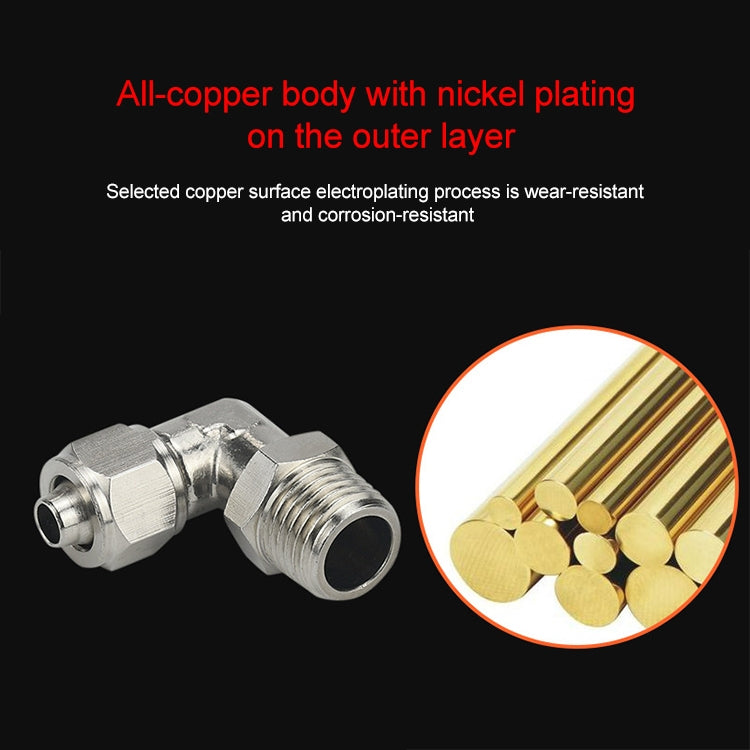 PL8-01 LAIZE Nickel Plated Copper Trachea Quick Fitting Twist Swivel Elbow Lock Female Connector -  by LAIZE | Online Shopping UK | buy2fix