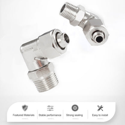 PL8-04 LAIZE Nickel Plated Copper Trachea Quick Fitting Twist Swivel Elbow Lock Female Connector -  by LAIZE | Online Shopping UK | buy2fix