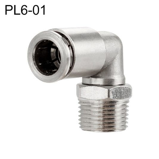 PL6-01 LAIZE Nickel Plated Copper Elbow Male Thread Pneumatic Quick Fitting Connector -  by LAIZE | Online Shopping UK | buy2fix