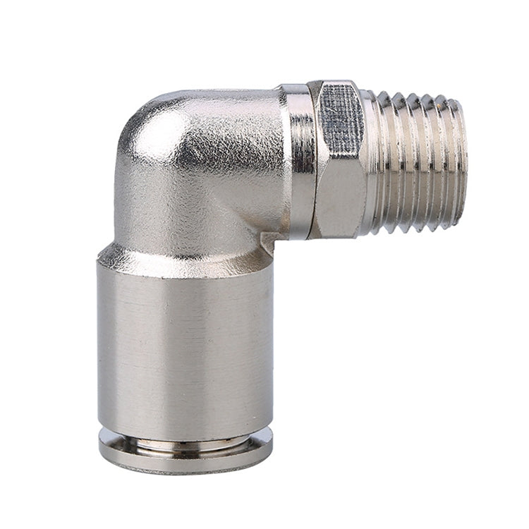 PL10-02 LAIZE Nickel Plated Copper Elbow Male Thread Pneumatic Quick Fitting Connector -  by LAIZE | Online Shopping UK | buy2fix