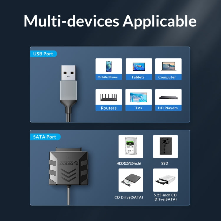 ORICO UTS1 USB 3.0 2.5-inch SATA HDD Adapter with Silicone Case, Cable Length:1m - USB to IDE / SATA by ORICO | Online Shopping UK | buy2fix