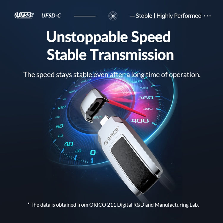 ORICO UFS Flash Drive, Read: 411MB/s, Write: 350MB/s, Memory:512GB, Port:Type-C(Silver) - USB Flash Drives by ORICO | Online Shopping UK | buy2fix