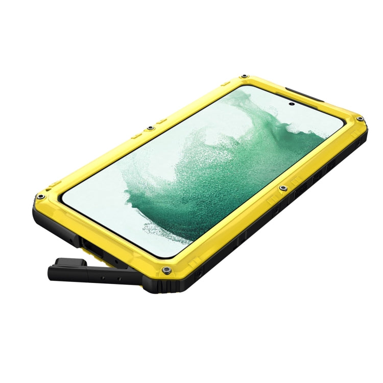 For Samsung Galaxy S22 5G Metal + Silicone Phone Case with Screen Protector(Yellow) - Galaxy S22 5G Cases by buy2fix | Online Shopping UK | buy2fix