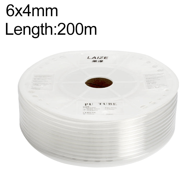 LAIZE Pneumatic Compressor Air Flexible PU Tube, Specification:6x4mm, 200m(Transparent) -  by LAIZE | Online Shopping UK | buy2fix