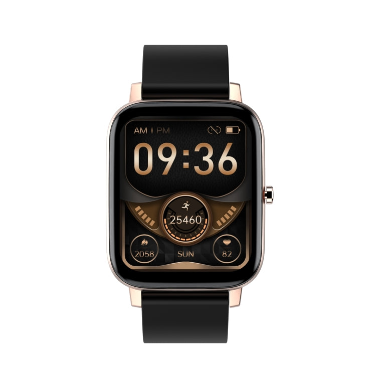 Ochstin 5H80 1.69 inch Square Screen Silicone Strap Heart Rate Blood Oxygen Monitoring Bluetooth Smart Watch(Black+Gold) - Smart Wear by OCHSTIN | Online Shopping UK | buy2fix