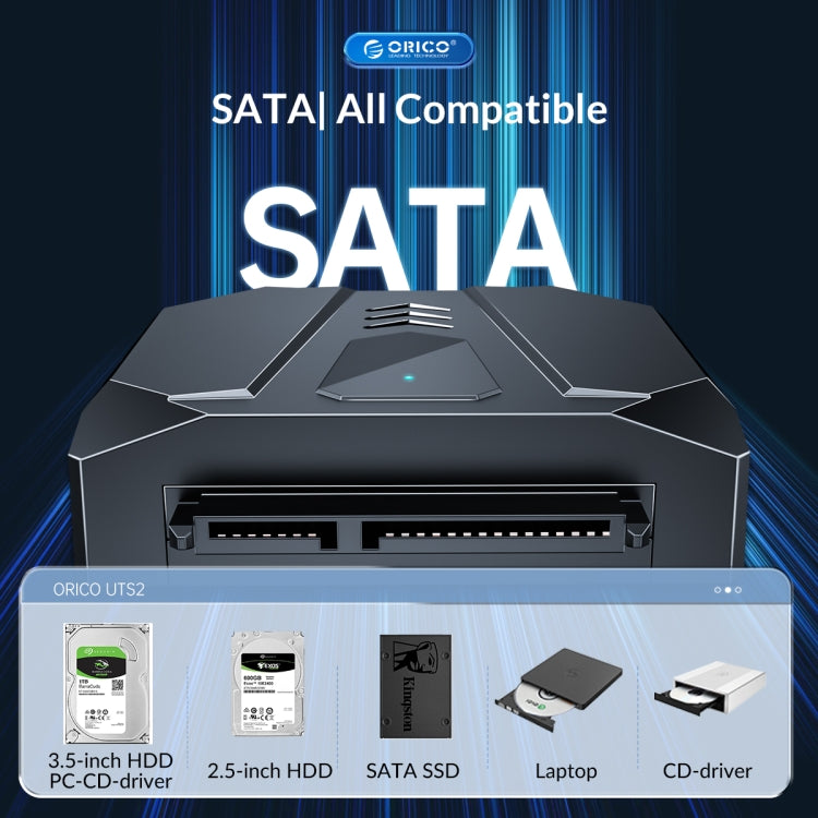 ORICO UTS2 USB 3.0 2.5-inch SATA HDD Adapter with 12V 2A Power Adapter, Cable Length:1m(UK Plug) - USB to IDE / SATA by ORICO | Online Shopping UK | buy2fix