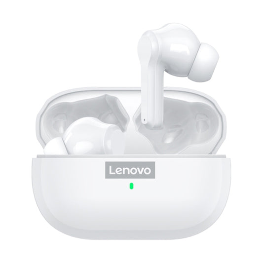 Lenovo LP1S TWS Wireless Bluetooth 5.0 Waterproof Sport Noise Reduction HIFI Bass Earphone with Mic(White) - TWS Earphone by Lenovo | Online Shopping UK | buy2fix