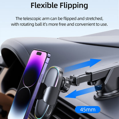 USAMS US-CD187 15W Car Colorful Light Mechanical Wireless Charging Holder - In Car by USAMS | Online Shopping UK | buy2fix