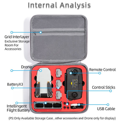 For DJI Mini SE Shockproof Carrying Hard Case Storage Bag, Size: 26 x 23 x 11cm(Grey + Black Liner) - DJI & GoPro Accessories by buy2fix | Online Shopping UK | buy2fix