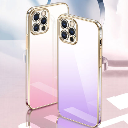 For iPhone 14 Pro Max SULADA Iridescence Series Plating Transparent Gradient Phone Case(Purple) - iPhone 14 Pro Max Cases by SULADA | Online Shopping UK | buy2fix