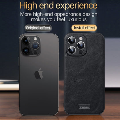 For iPhone 14 Pro Max SULADA Shockproof TPU + Handmade Leather Phone Case(Black) - iPhone 14 Pro Max Cases by SULADA | Online Shopping UK | buy2fix