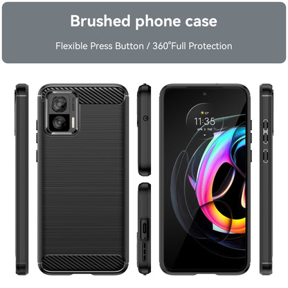 For Motorola Edge 30 Neo Brushed Texture Carbon Fiber TPU Phone Case(Black) - Motorola Cases by buy2fix | Online Shopping UK | buy2fix