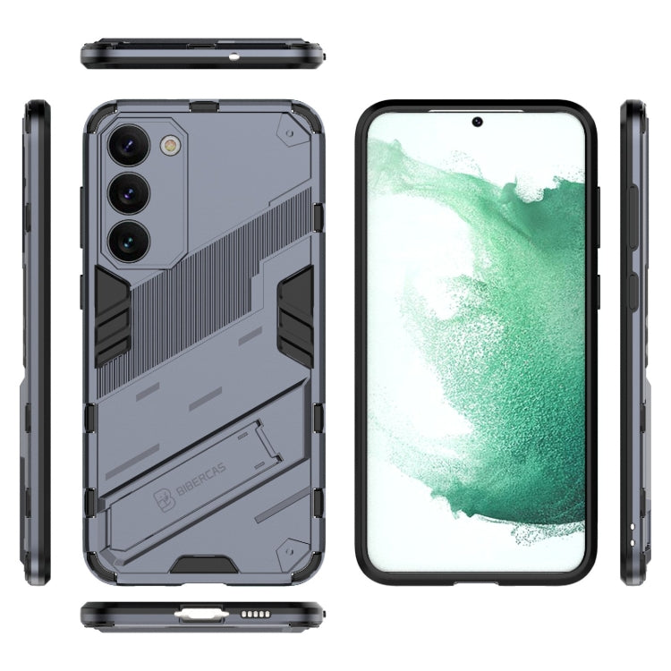 For Samsung Galaxy S23+ 5G Punk Armor 2 in 1 PC + TPU Shockproof Phone Case with Invisible Holder(Grey) - Galaxy S23+ 5G Cases by buy2fix | Online Shopping UK | buy2fix