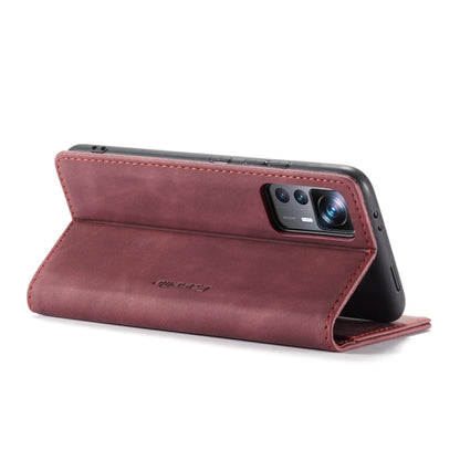 For Xiaomi 12T / 12T Pro CaseMe 013 Multifunctional Horizontal Flip Leather Phone Case(Wine Red) - Xiaomi Cases by CaseMe | Online Shopping UK | buy2fix