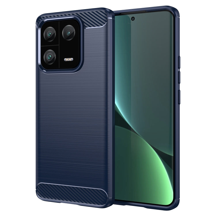 For Xiaomi 13 Pro Brushed Texture Carbon Fiber TPU Phone Case(Blue) - 13 Pro Cases by buy2fix | Online Shopping UK | buy2fix