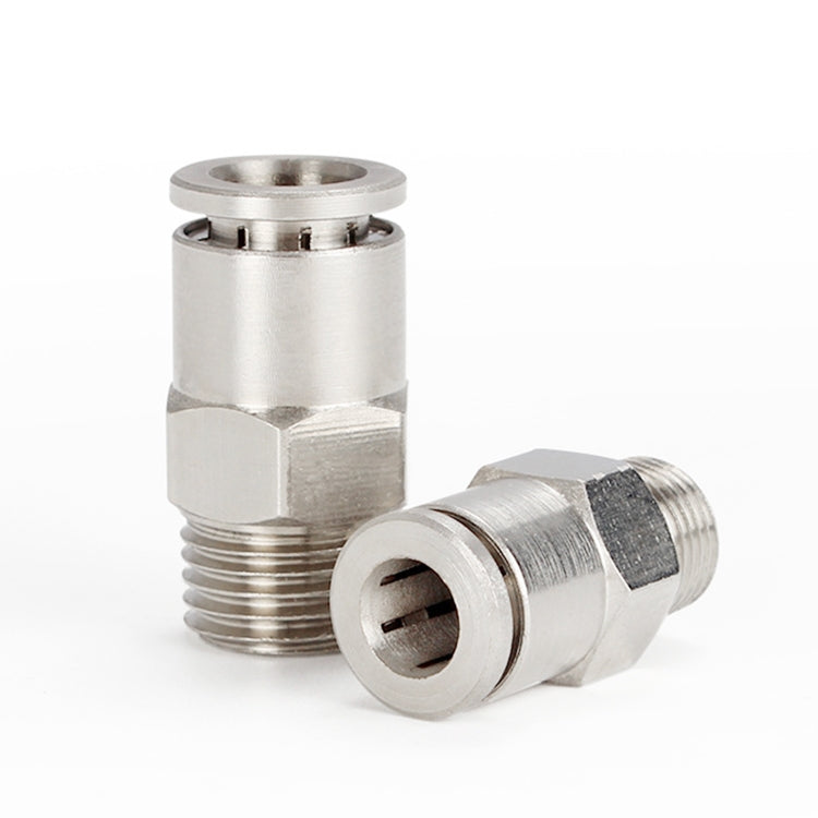 PC12-03 LAIZE Nickel Plated Copper Male Thread Straight Pneumatic Quick Connector -  by LAIZE | Online Shopping UK | buy2fix