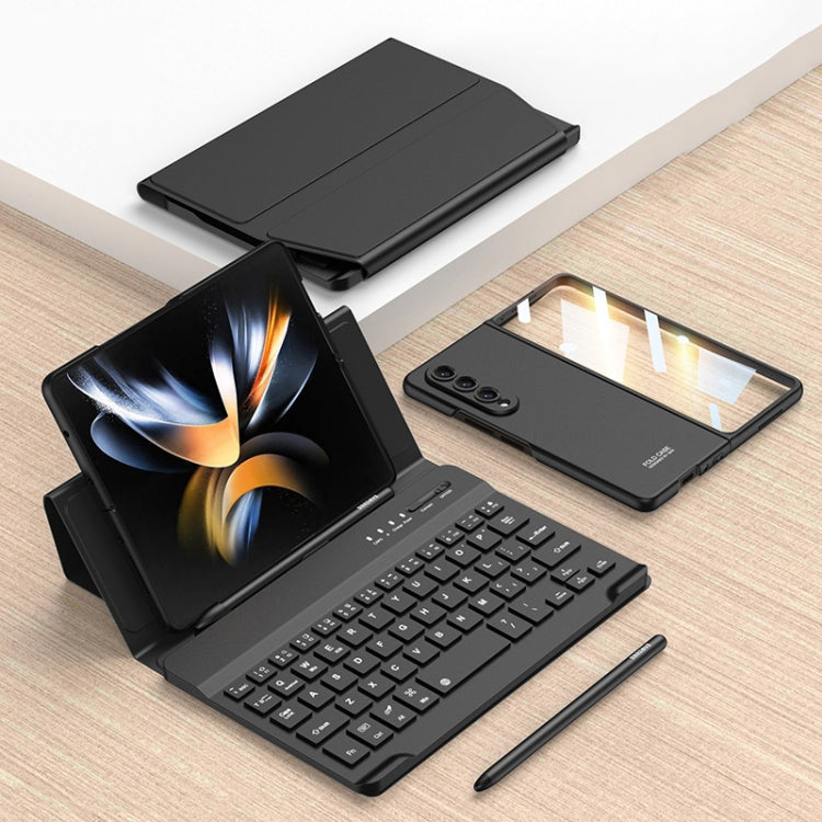 For Samsung Galaxy Z Fold4 GKK Magnetic Folding Bluetooth Keyboard Leather Case with Pen + Phone Case(Black) - Samsung Keyboard by GKK | Online Shopping UK | buy2fix