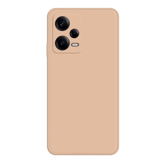 For Xiaomi Redmi Note 12 Pro 5G China Imitation Liquid Silicone Straight Edge Phone Case(Apricot) - Note 12 Pro Cases by buy2fix | Online Shopping UK | buy2fix