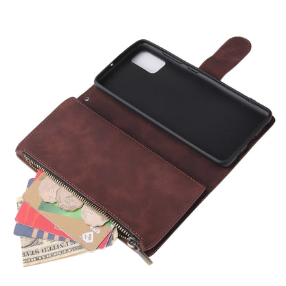 For Galaxy A51 Multifunctional Horizontal Flip Leather Case, with Card Slot & Holder & Zipper Wallet & Photo Frame(Coffee) - Samsung Accessories by buy2fix | Online Shopping UK | buy2fix