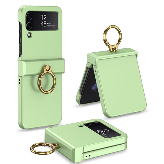 For Samsung Galaxy Z Flip4 GKK Ultrathin Hinge Full Coverage Phone Case with Ring Holder(Green) - Galaxy Z Flip4 5G Cases by GKK | Online Shopping UK | buy2fix