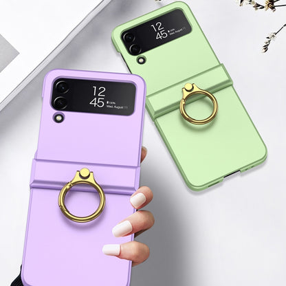For Samsung Galaxy Z Flip4 GKK Ultrathin Hinge Full Coverage Phone Case with Ring Holder(Orange) - Galaxy Z Flip4 5G Cases by GKK | Online Shopping UK | buy2fix
