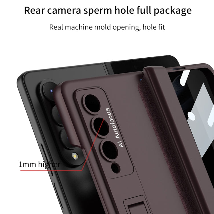 For Samsung Galaxy Z Fold4 GKK Magnetic Fold Full Coverage Anti Peep Phone Case(Wine Red) - Galaxy Z Fold4 5G Cases by GKK | Online Shopping UK | buy2fix