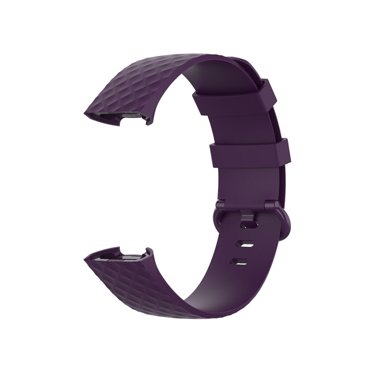 Color Buckle TPU Wrist Strap Watch Band for Fitbit Charge 4 / Charge 3 / Charge 3 SE, Size: S(Dark Purple) - Smart Wear by buy2fix | Online Shopping UK | buy2fix