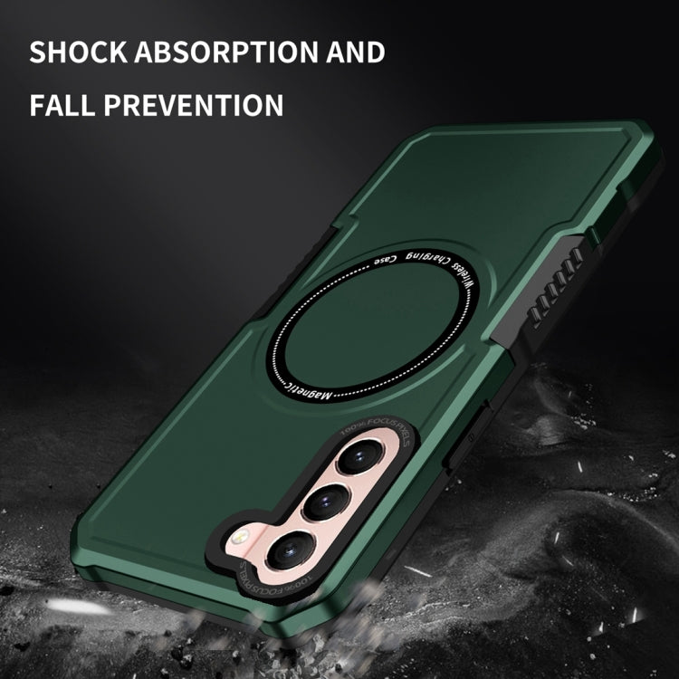 For Samsung Galaxy S22+ 5G MagSafe Shockproof Armor Phone Case(Dark Green) - Galaxy S22+ 5G Cases by buy2fix | Online Shopping UK | buy2fix