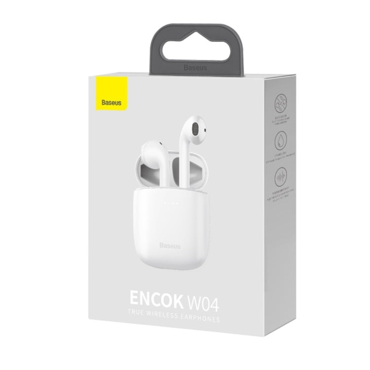 Baseus Encok Series W04 TWS True Wireless Bluetooth Earphone(White) - TWS Earphone by Baseus | Online Shopping UK | buy2fix