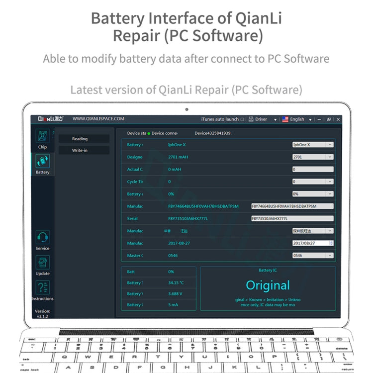 For iPhone 6 - 13 Pro Max Qianli iCopy Plus 2.2 Repair Detection Programmer, Model:Battery Module - Repair Programmer by QIANLI | Online Shopping UK | buy2fix